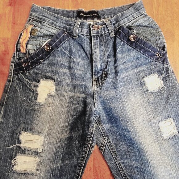 Rocawear ~ Size Boys 12 (28” Waist) ~ Distressed Jeans ~ Excellent Condition - Picture 3 of 11